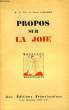 PROPOS SUR LA JOIE. ALBARET R. P. POL DE LEON