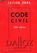 CODE CIVIL, EDITION 2003. COLLECTIF
