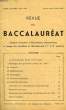 REVUE DU BACCALAUREAT, 1949-50, N° SPECIAL JUIN 1950. COLLECTIF
