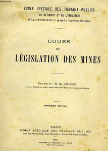 COURS DE LEGISLATION DES MINES