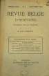 REVUE BELGE D'HISTOIRE, 1re ANNEE, TOME I, N° 1, 1914. COLLECTIF