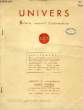 UNIVERS, BULLETIN MENSUEL D'INFORMATIONS (BULLETIN CATHOLIQUE INTERNATIONAL), N° 4-10, AVRIL-DEC. 1935. COLLECTIF