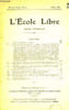 L'ECOLE LIBRE, 2e ANNEE, N&deg; 20, JAN. 1908. COLLECTIF