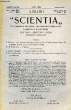 SCIENTIA, YEAR XIV, VOL. XXVII, N° XCV-3, SERIE II, 1920, RIVISTA INTERNAZIONALE DI SINTESI SCIENTIFICA, REVUE INTERNATIONALE DE SYNTHESE ...