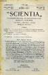 SCIENTIA, YEAR XIV, VOL. XXVIII, N° XCIX-7, SERIE II, 1920, RIVISTA INTERNAZIONALE DI SINTESI SCIENTIFICA, REVUE INTERNATIONALE DE SYNTHESE ...