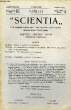 SCIENTIA, YEAR XIV, VOL. XXVIII, N° C-8, SERIE II, 1920, RIVISTA INTERNAZIONALE DI SINTESI SCIENTIFICA, REVUE INTERNATIONALE DE SYNTHESE SCIENTIFIQUE, ...