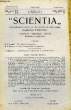 SCIENTIA, YEAR XIV, VOL. XXVIII, N° CI-9, SERIE II, 1920, RIVISTA INTERNAZIONALE DI SINTESI SCIENTIFICA, REVUE INTERNATIONALE DE SYNTHESE ...