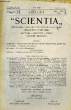SCIENTIA, YEAR XIV, VOL. XXVIII, N° CII-10, SERIE II, 1920, RIVISTA INTERNAZIONALE DI SINTESI SCIENTIFICA, REVUE INTERNATIONALE DE SYNTHESE ...