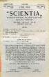 SCIENTIA, YEAR XIV, VOL. XXVIII, N° CIV-12, SERIE II, 1920, RIVISTA INTERNAZIONALE DI SINTESI SCIENTIFICA, REVUE INTERNATIONALE DE SYNTHESE ...