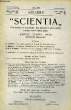 SCIENTIA, YEAR XV, VOL. XXX, N° CXIII-9, SERIE II, 1921, RIVISTA INTERNAZIONALE DI SINTESI SCIENTIFICA, REVUE INTERNATIONALE DE SYNTHESE SCIENTIFIQUE, ...
