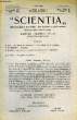 SCIENTIA, YEAR XVI, VOL. XXXII, N° CXXIII-7, SERIE II, 1922, RIVISTA INTERNAZIONALE DI SINTESI SCIENTIFICA, REVUE INTERNATIONALE DE SYNTHESE ...
