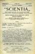 SCIENTIA, YEAR XX, VOL. XL, N° CLXXII-8, SERIE II, 1926, RIVISTA INTERNAZIONALE DI SINTESI SCIENTIFICA, REVUE INTERNATIONALE DE SYNTHESE SCIENTIFIQUE, ...