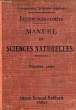 MANUEL DE SCIENCES NATURELLES, 3e ANNEE. EISENMENGER G., COUPIN H.