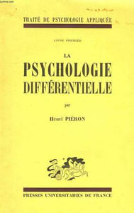 LA PSYCHOLOGIE DIFFERENTIELLE, LIVRE I