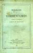 HARANGUES ET COMMENTAIRES LITTERAIRES ET PHILOSOPHIQUES, TOME III. BANCEL F. D.