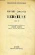OEUVRES CHOISIES DE BERKELEY, TOME II. BERKELEY, Par A. LEROY
