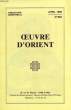 OEUVRE D'ORIENT, N° 660, AVRIL 1988. COLLECTIF