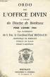 ORDO DE L'OFFICE DIVIN A L'USAGE DU DIOCESE DE BORDEAUX, POUR L'ANNE 1965. RICHAUD Cardinal PAUL