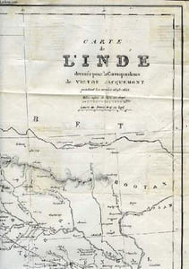 CARTE DE L'INDE DRESSEE POUR LA CORRESPONDANCE DE VICTOR JACQUEMONT PENDANT LES ANNEES 1828-1832