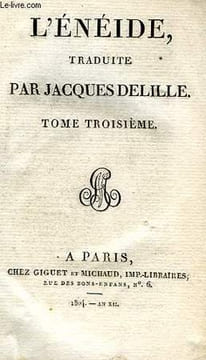 L'ENEIDE, TRADUITE, TOME III (PUBLII VIRGILII MARONIS AENEIS, TOMUS TERTIUS). VIRGILE, Par JACQUES DELILLE