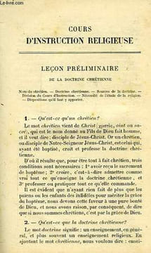 COURS D'INSTRUCTION RELIGIEUSE, CATECHISME EXPLIQUE. CAULY Mgr.