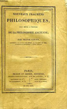 NOUVEAUX FRAGMENS PHILOSOPHIQUES. COUSIN Victor