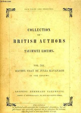 RACHEL GRAY, A TALE FOUNDED ON FACT (VOL. 344), IN ONE VOLUME. KAVANAGH JULIA