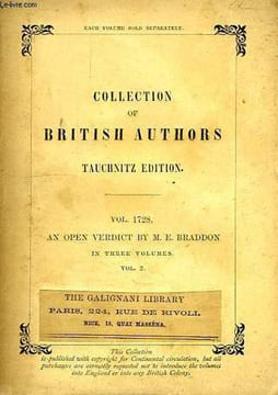 AN OPEN VERDICT, A NOVEL (VOL. 1728), IN THREE VOLUMES, VOLUME I. BRADDON M. E.