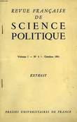 REVUE FRANCAISE DE SCIENCE POLITIQUE, VOL. I, N° 3, OCT. 1951, EXTRAIT: DE LA PAIX SANS VICTOIRE. ARON RAYMOND