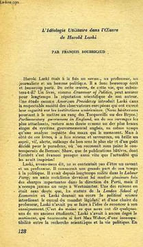 L'IDEOLOGIE UTILITAIRE DANS L'OEUVRE DE HAROLD LASKI. BOURRICAUD FRANCOIS
