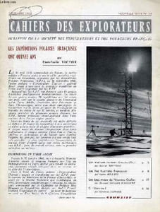 CAHIERS DES EXPLORATEURS, BULLETIN DE LA SOCIETE DES EXPLORATEURS ET DES VOYAGEURS FRANCAIS, NOUVELLE SERIE, N° 14, DEC. 1963