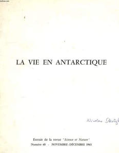 LA VIE EN ANTARCTIQUE