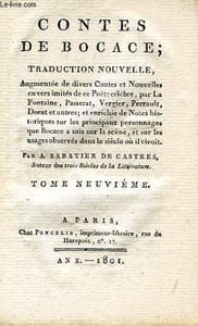 CONTES DE BOCCACE, TOME IX