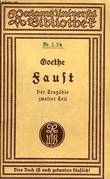 FAUST, DER TRAGODIE ZWEITER TEIL, IN FUNF AKTEN. GOETHE