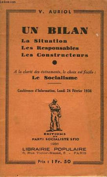 UN BILAN, LA SITUATION, LES RESPONSABLES, LES CONSTRUCTEURS. AURIOL VINCENT