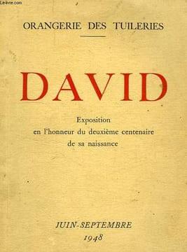 DAVID, EXPOSITION EN L'HONNEUR DU 2e CENTENAIRE DE SA NAISSANCE, CATALOGUE. FLORISOONE MICHEL