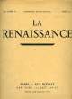 LA RENAISSANCE, XIIIe ANNEE, N° 3, MARS 1930. COLLECTIF