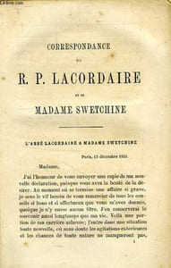 CORRESPONDANCE DU R.P. LACORDAIRE ET DE MADAME SWETCHINE
