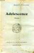 ADOLESCENCE. LA SAUGE ELISABETH DE