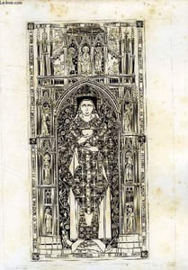 DALLE TUMULAIRE D'UN CHANOINE, AUTREFOIS DANS L'EGLISE DE Ste-GENEVIEVE