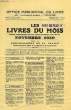 LES LIVRES DU MOIS, TABLES MENSUELLES DES NOUVEAUX OUVRAGES PUBLIES EN NOV. 1930, DANS LA BIBLIOGRAPHIE DE LA FRANCE. COLLECTIF