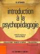 INTRODUCTION A LA PSYCHOPEDAGOGIE. STONES E.