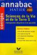 ANNABAC HATIER 2000, SCIENCES DE LAVIE ET DE LA TERRE S, CORRIGES. BERGERON JACQUES