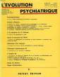 L'EVOLUTION PSYCHIATRIQUE, TOME 46, FASC. 1, JAN.-MARS 1981. COLLECTIF