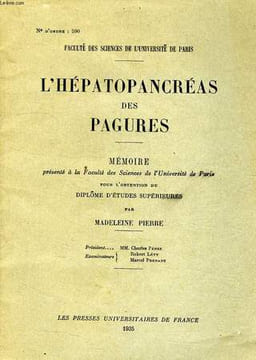 L'HEPATOPANCREAS DES PAGURES, MEMOIRE. PIERRE MADELEINE