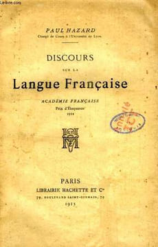 DISCOURS SUR LA LANGUE FRANCAISE. HAZARD PAUL