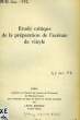 ETUDE CRITIUE DE LA PREPARATION DE L'ACETATE DE VINYLE. FRIDEZ LEON