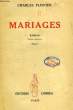 MARIAGES, TOME I. PLISNIER Charles