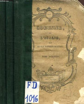 CORINNE, OU L'ITALIE, 3 TOMES. STAEL MADAME DE