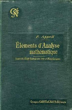 ELEMENTS D'ANALYSE MATHEMATIQUE, A L'USAGE DES INGENIEURS ET DES PHYSICIENS. APPELL M.